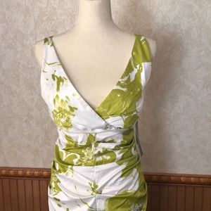 Roulette green and white dress